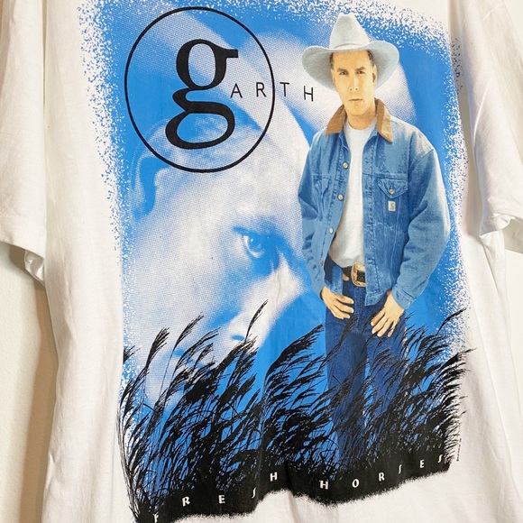 Vintage 1996 Garth Brooks Fresh Horses Tour T-Shirt Size XL - Picture 2 of 6